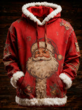 Sweat à capuche imprimé rétro Père Noël pour hommes
